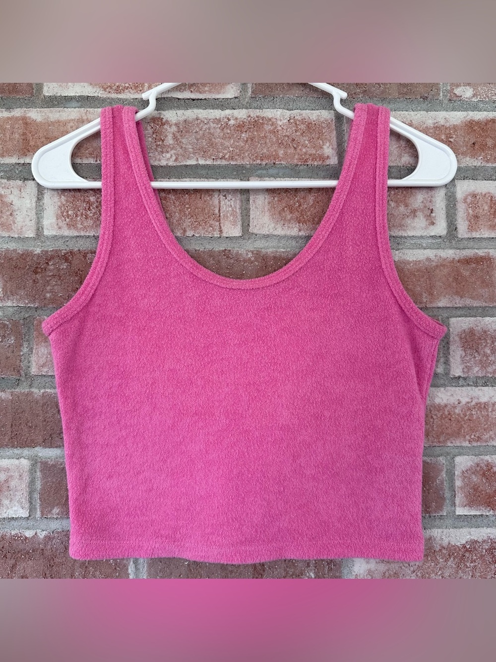 Hollister Terrycloth Crop Top Tank Women’s Medium Pink Beach Summer